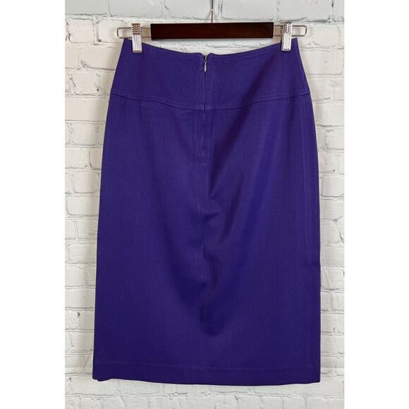 BERGDORF GOODMAN ON THE PLAZA NY violet vintage wrap wool pencil skirt size 6 - Picture 4 of 5